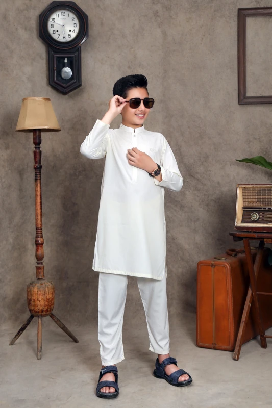 BOSKI OFF-WHITE KID'S SHALWAR KAMEEZ