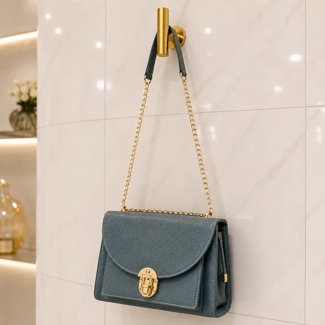 *Product Name*: Royal Grey Luxe Shoulder Bag With Long Chain Strap