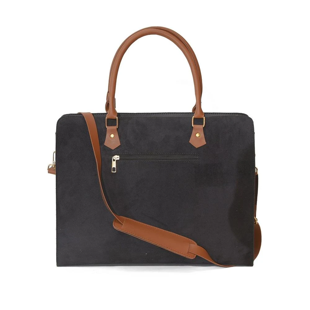 BagX- Women's Synthetic Suede Craze Laptop Bag Black