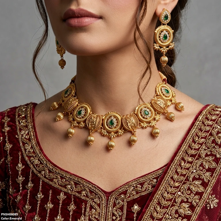 Round Tear Ball Drop Necklace Set for Women