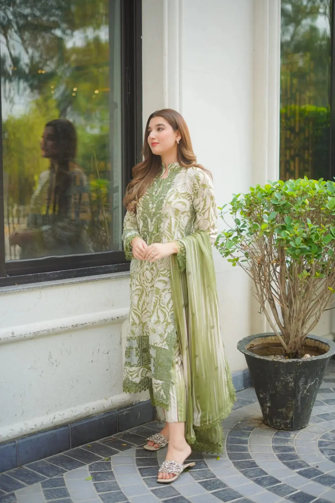 Women's 3-Piece Unstitched Digital Print Lawn Suit – Green