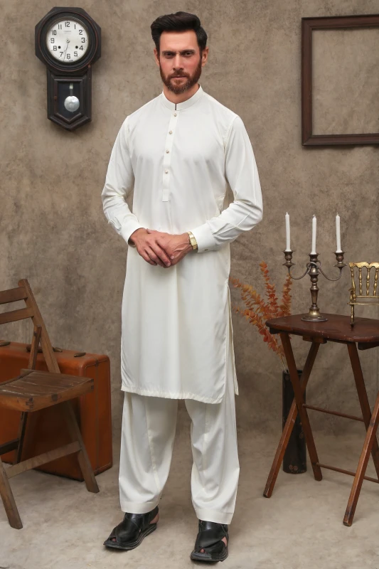 BOSKI OFF-WHITE MEN'S SHALWAR KAMEEZ