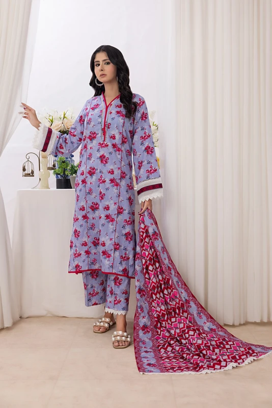 3 Piece Khaddar Unstitched Suit Allover Same Print