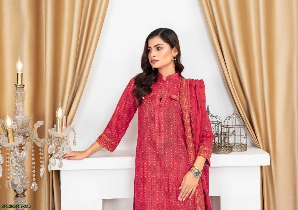 Unstitched 3pc Khaddar Suit