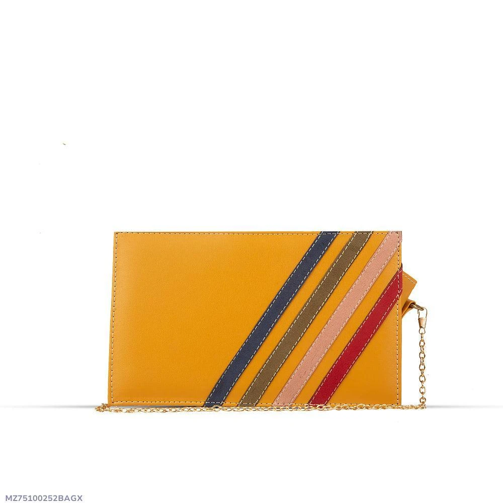 BagX- Trace PU Leather Clutch, Mustard