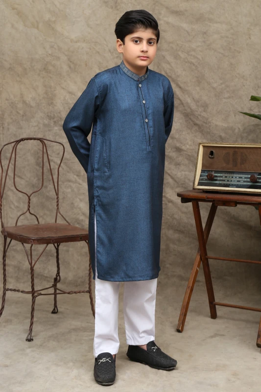 TRUE BLUE KID'S WASH & WEAR KURTA