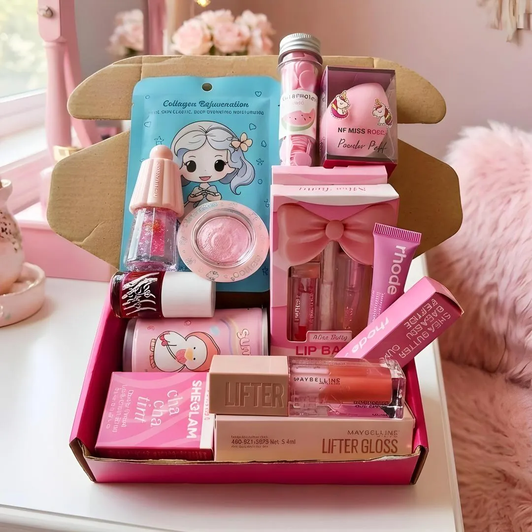 11-in-1 Makeup & Beauty Essentials Bundle for Women — Lip Tints, Glosses, Highlighter, Serums & Skincare Set