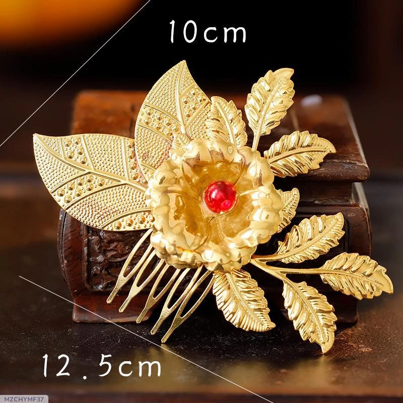 Tang Style Retro Hair Crown - Handmade Alloy Hair Comb