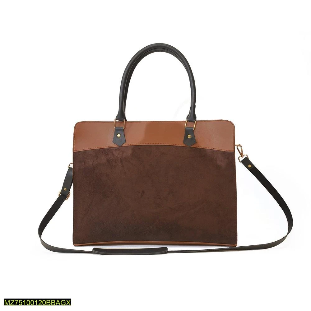 BagX- Women's Synthetic Suede Craze Laptop Bag Brown