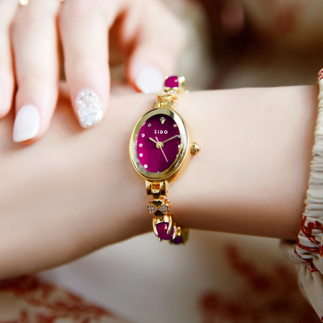 ZIDO Brand High-value Simple Fashionable Elegant Entry Luxury Quartz Diamond-encrusted Waterproof Oval 1406 Women's Watch