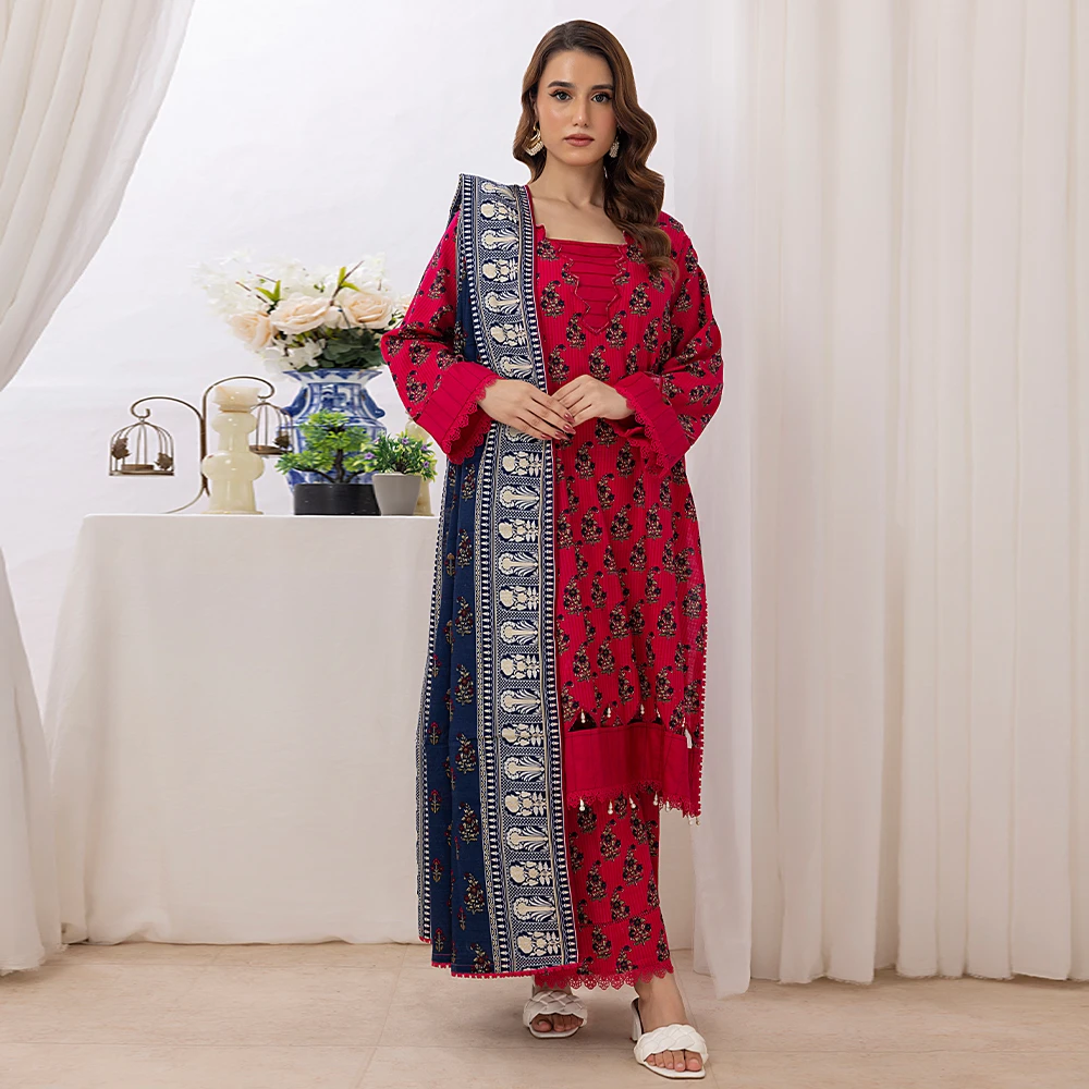 3 Piece Khaddar Unstitched Suit Allover Same Print