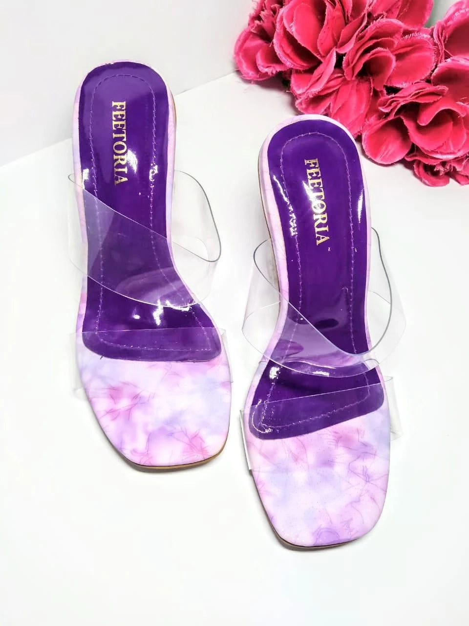 Fancy Women's Purple Plastic Heels - Chic, Comfortable, and Elegant