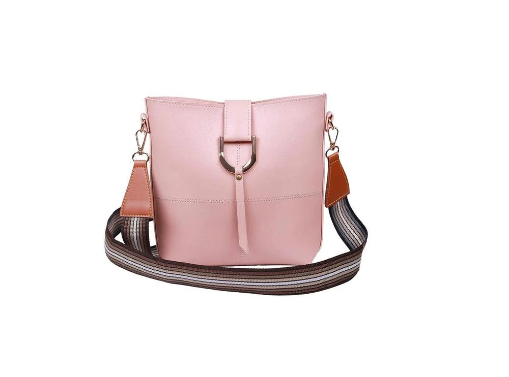 Women's Pu Leather Bob Pink Crossbody Bag