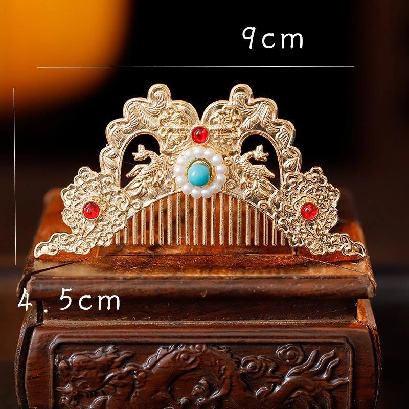 Tang Dynasty Inspired Hair Crown - Retro Alloy Hair Comb