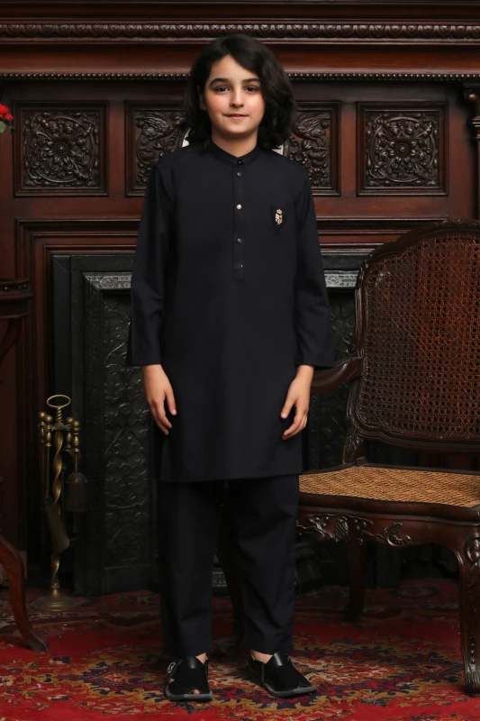 DARK PURPULE PATCHED WASHING WEAR KID'S SHALWAR KAMEEZ