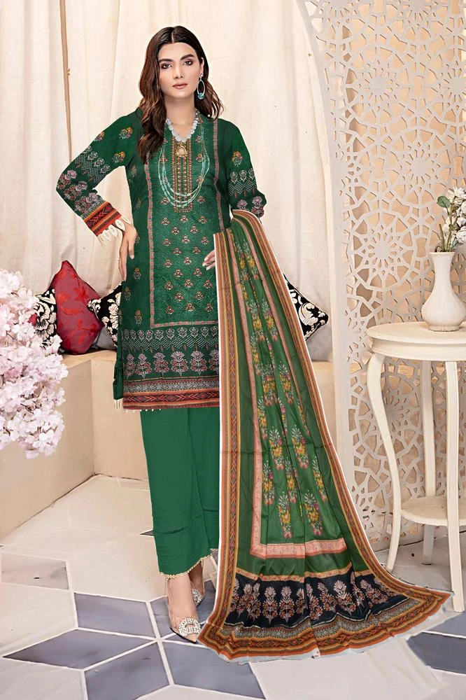 Husn-E-Yousaf 3 Pcs Unstitched Lawn Embroided Suit