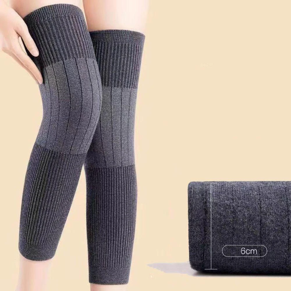 Wool Knee Warmer 8cm Unisex Ribbed Knit