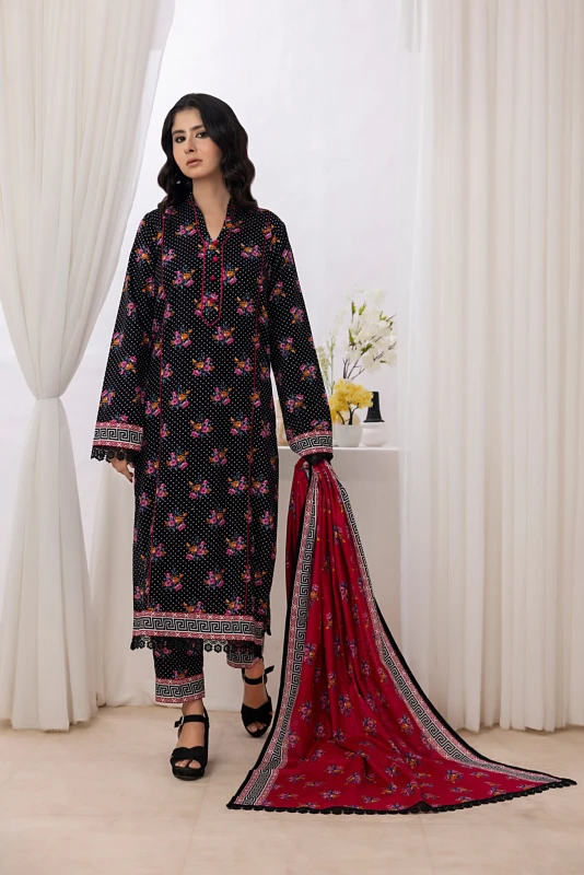 3 Piece Khaddar Unstitched Suit Allover Same Print