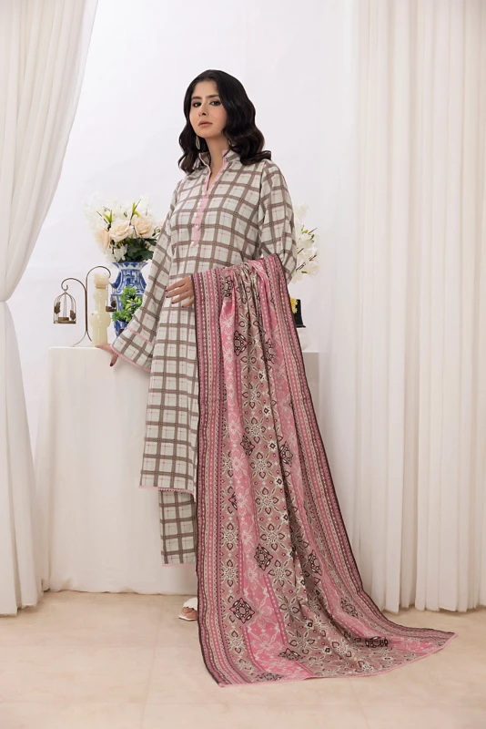 3 Piece Khaddar Unstitched Suit Allover Same Print