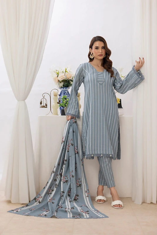 3 Piece Khaddar Unstitched Suit Allover Same Print