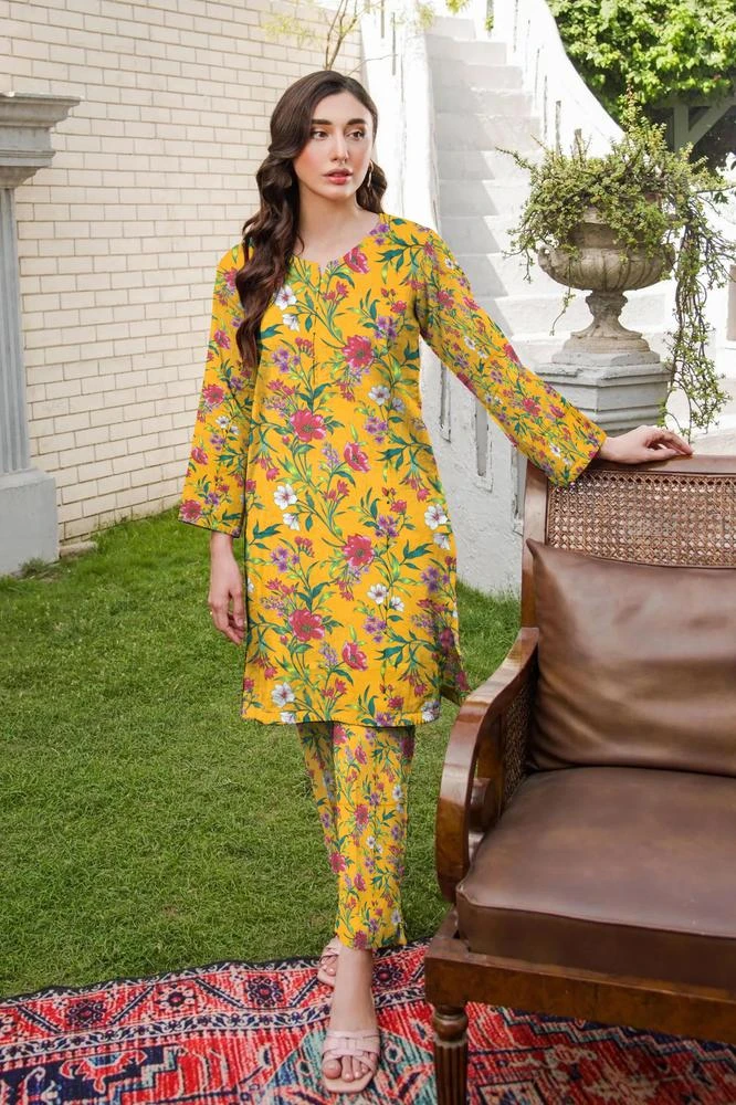 2 Pcs Women's Unstitched Dhanak Printed Suit