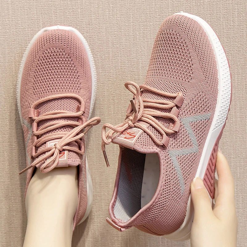 Women's Fly-Knit Sports Shoes – Breathable Casual Sneakers