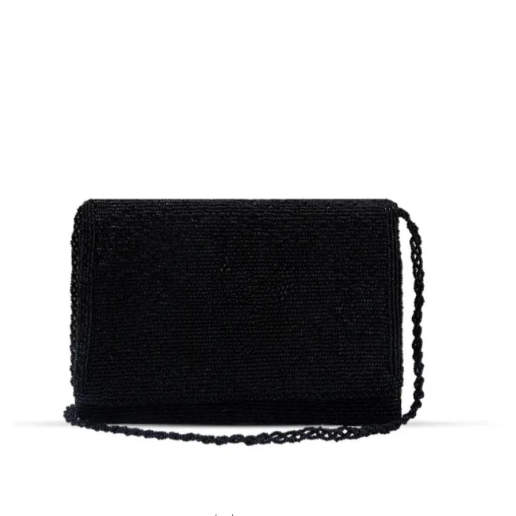 BagX- Noir Beads PU Leather Clutch