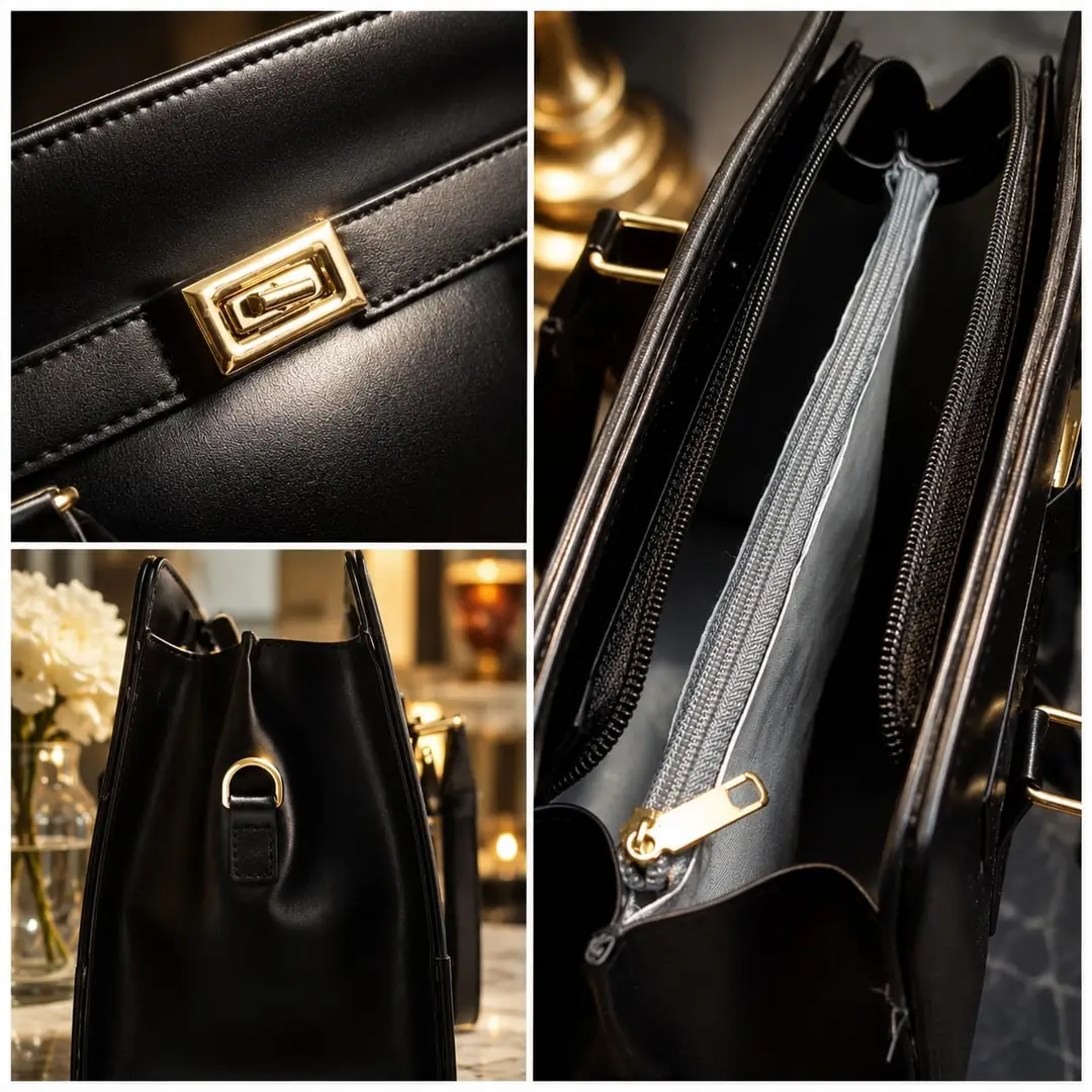 Women's Rexine Plain Handbag with Top Handle – Everyday Shoulder Bag