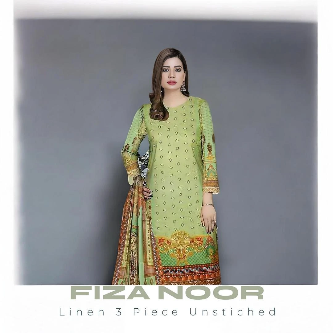 Unstitched 3pc Digital Print Linen Suit