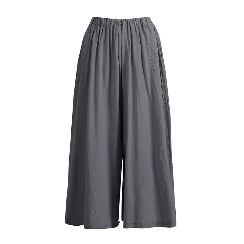 Generic Linen Wide-Leg Pants Women Summer One Size