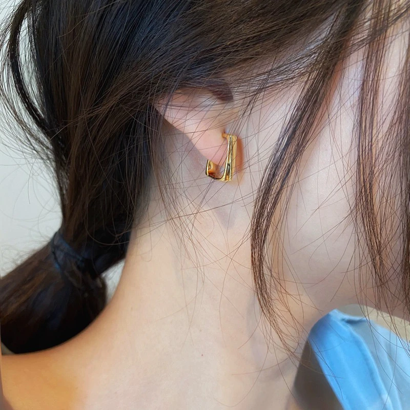 Cool Style Texture Geometric Metal Earrings