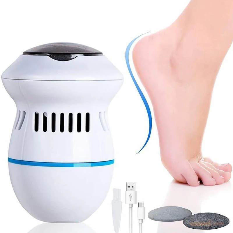 Electric Foot Grinder White Blue Cordless ABS