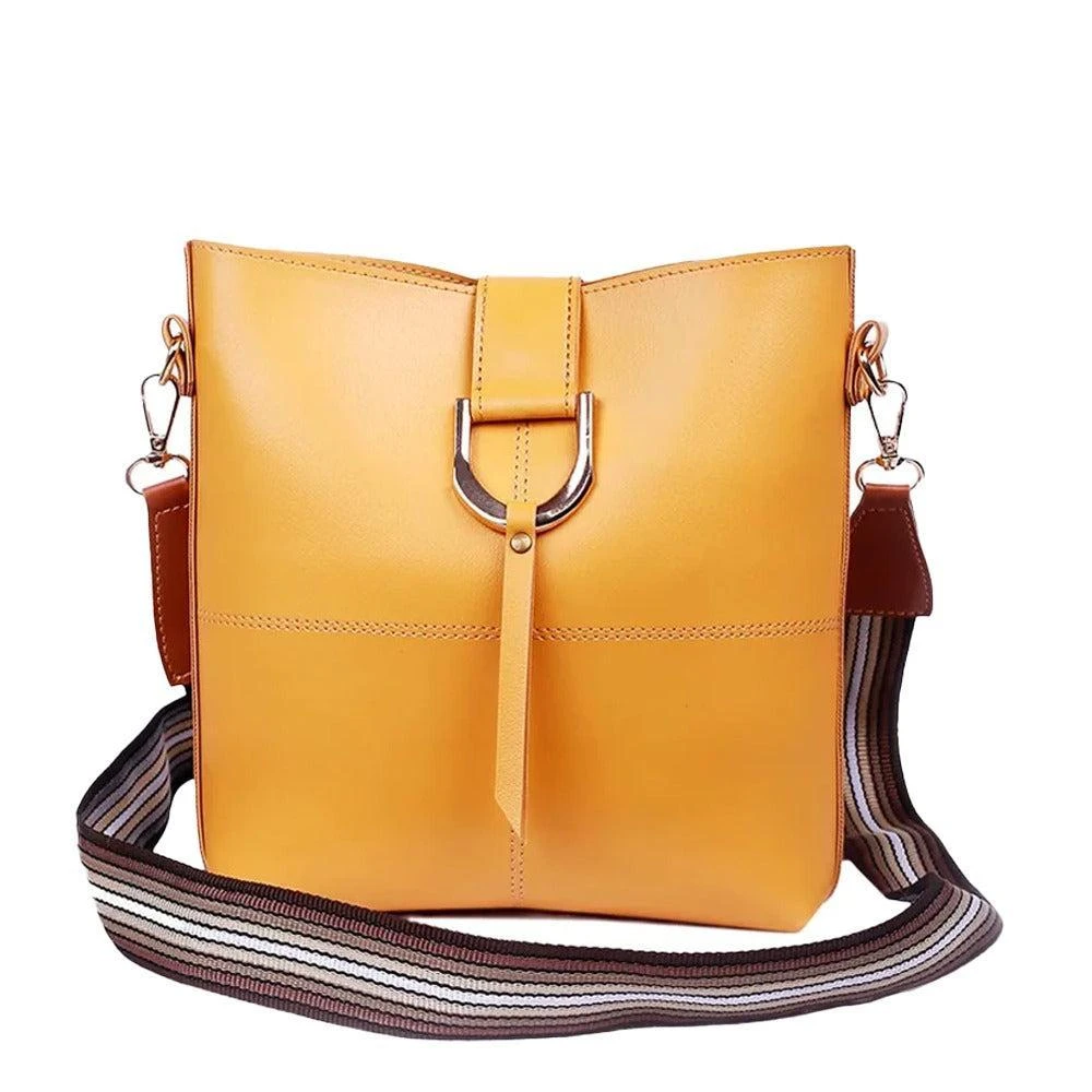 Women's Pu Leather Bob Yellow Crossbody Bag